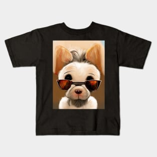 Cool Pup with Sunglasses Kids T-Shirt